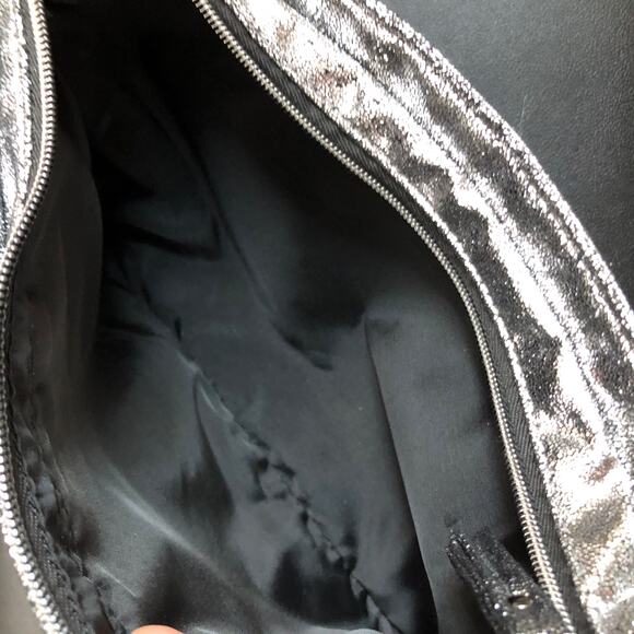 NWOT Victorias Secret silver and black metallic make up bag pouch - Picture 5 of 5